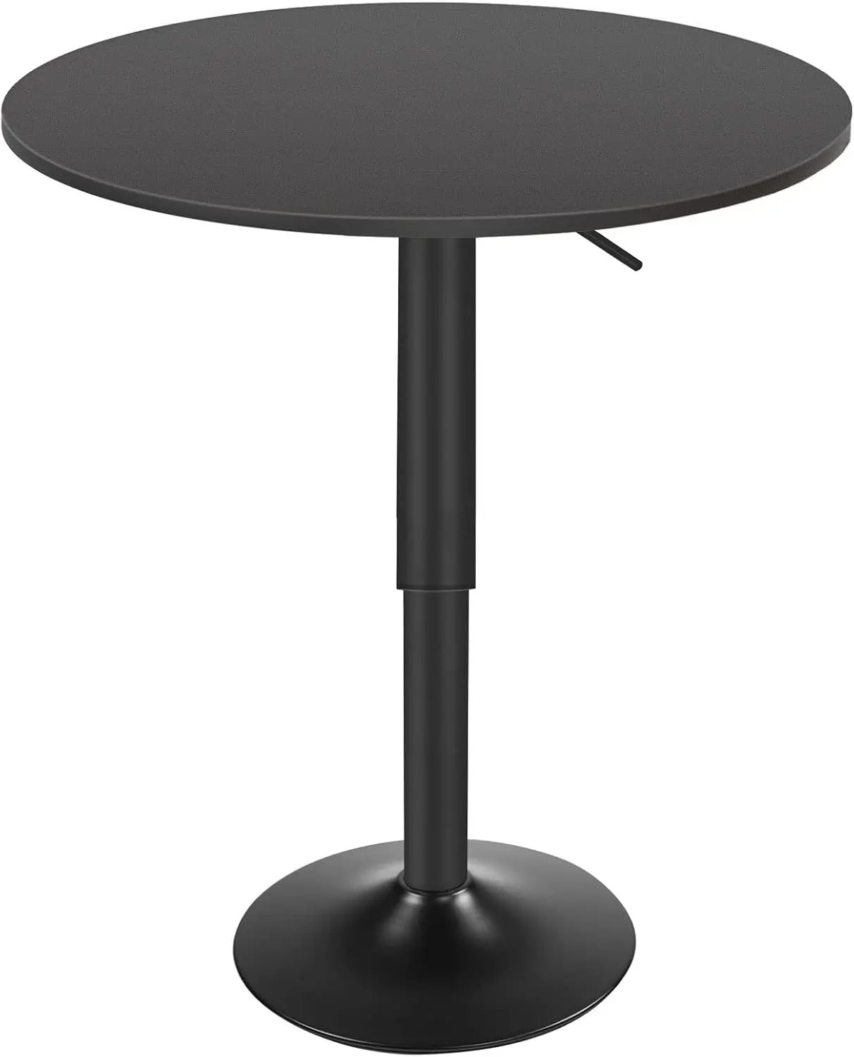 

Adjustable Height Round Bar Table, Modern Pub Cocktail Table for Small Spaces, Easy Assembly, Black