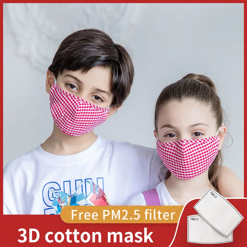 Children's Cotton Mask PM2.5 Filter 3D Three-Layer Cloth Mask Pure Cotton Washable Mask Winter Mask Protection