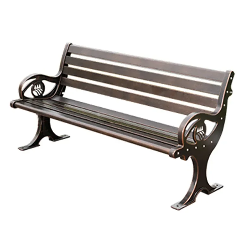 Aluminum Alloy Outdoor Park Bench 2 3 Seater Leisure Square Courtyard Garden Landscape Row Chair