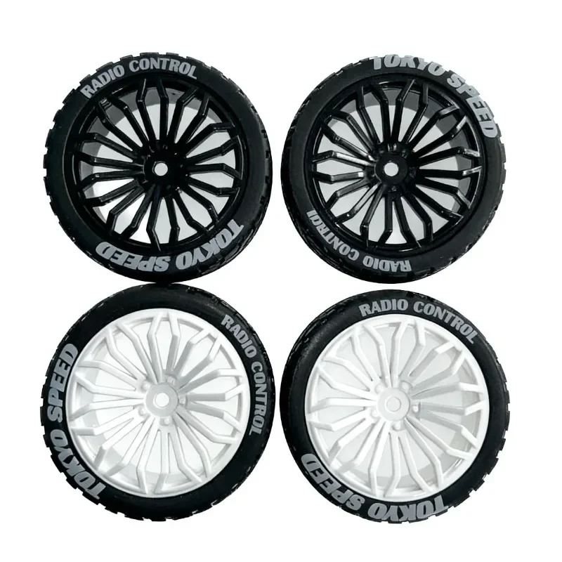4pcs Rubber Tire Wheel Tyre for Tamiya XV01 XV02 TT01 TT02 PTG-2 WRC Hyundai i20 1/10 RC Rally Racing Car Upgrade Parts