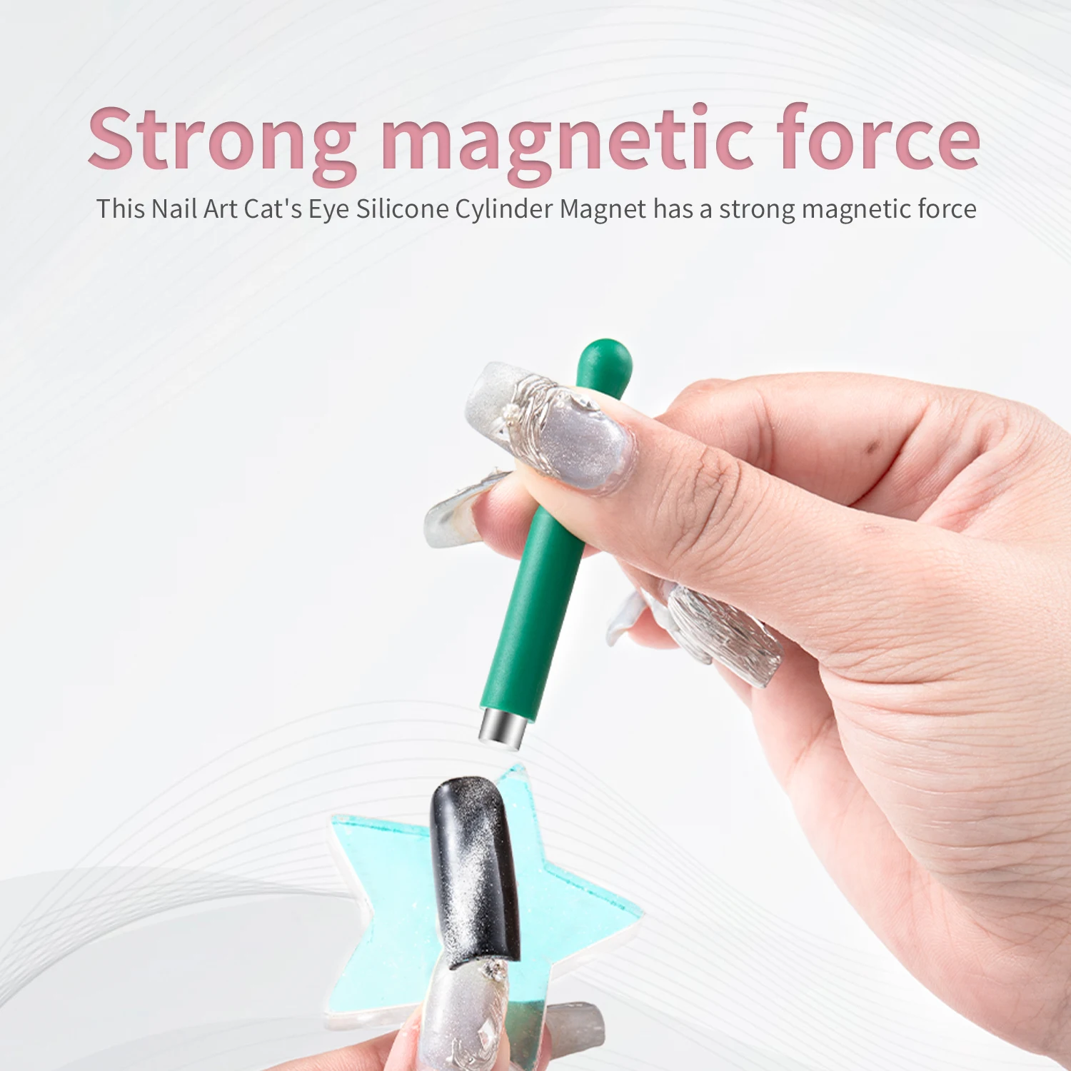 Cat Eye Nail Magnetic Stick Multi-Function Magnet Nail Magnet Tool Set for Cat Eye Gel Polish Nail Art