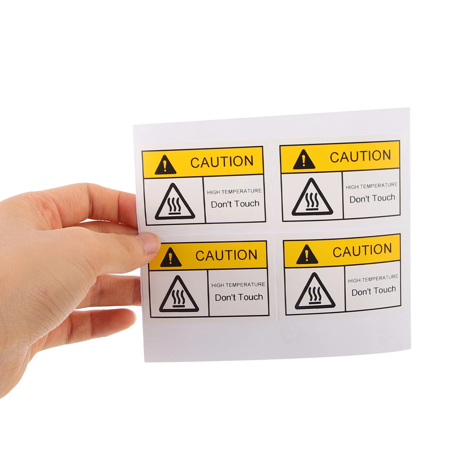 4pcs High Temperature Warning Labels 60x40mm Self Adhesive Caution Stickers Hot Safety Traffic Symbols