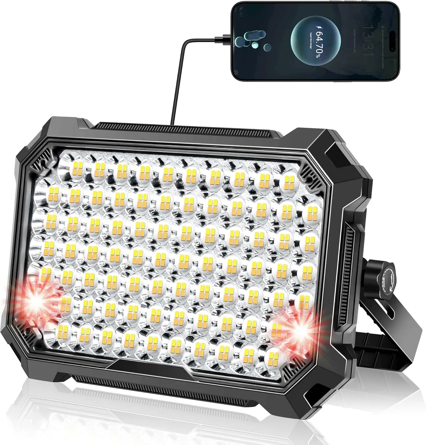 

Rechargeable LED Work Light, 13000mAh Flood Lights with 4 Modes, IP65 Waterproof for Outdoor Camping and Emergencies