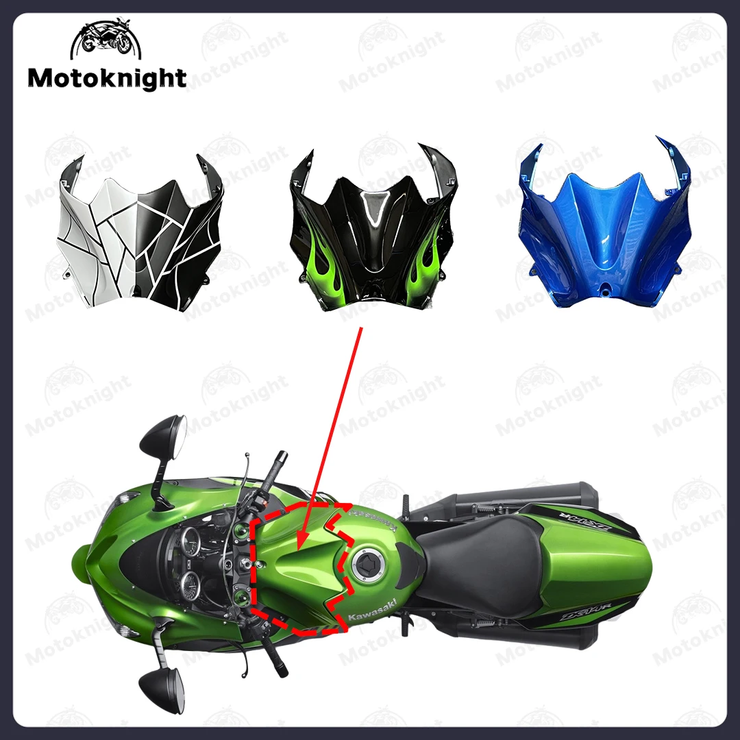 

Fit For KAWASAKI ZX14R 2006-2020 07 08 09 10 11 17 18 19 Fuel Tank Front Cover ABS Plastic Motorcycle Replacement Accessories‌