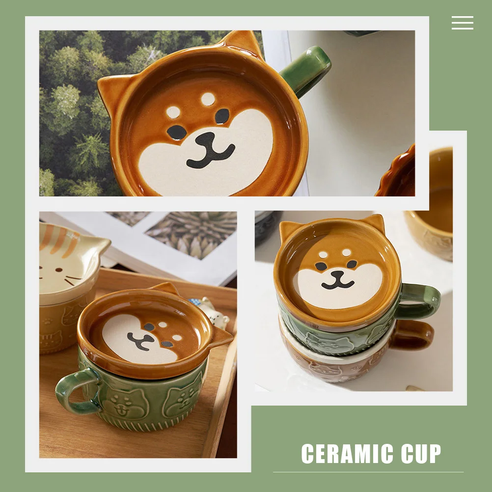 

Ceramic Mug Cartoon Design Kawaii Coffee Cup Aesthetic Tea Milk Beverage Holder Unique Gift for Friends Family