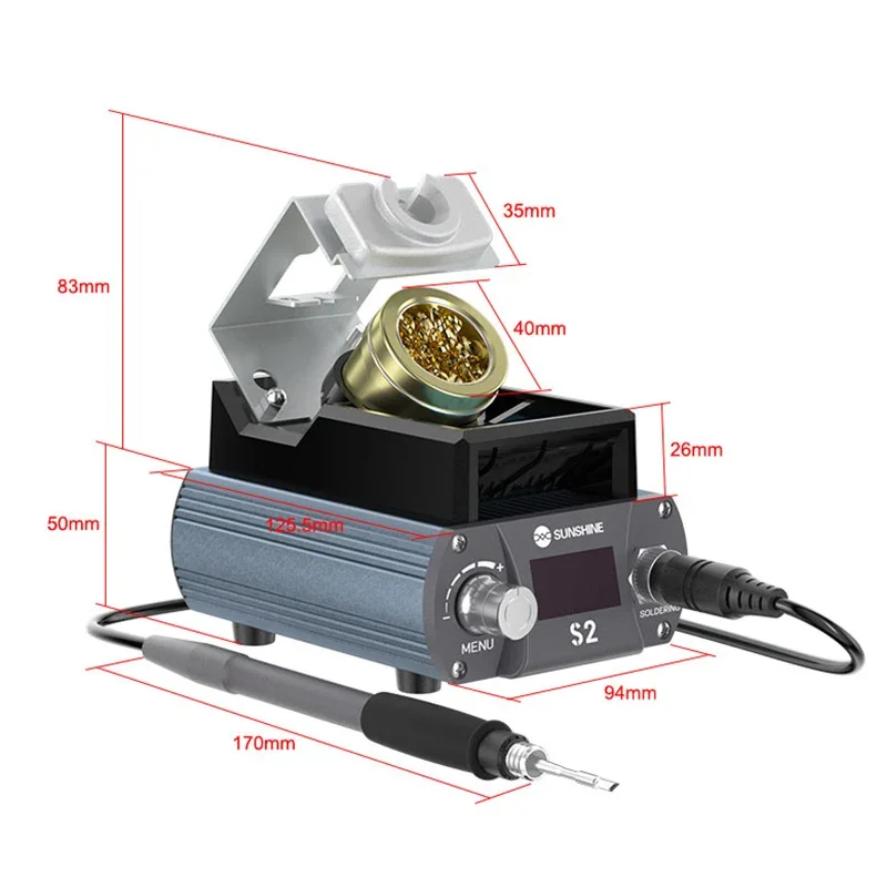 SUNSHINE S2 stazione di saldatura a riscaldamento rapido per la manutenzione del telefono cellulare C210 punte di ferro macchina per la riparazione