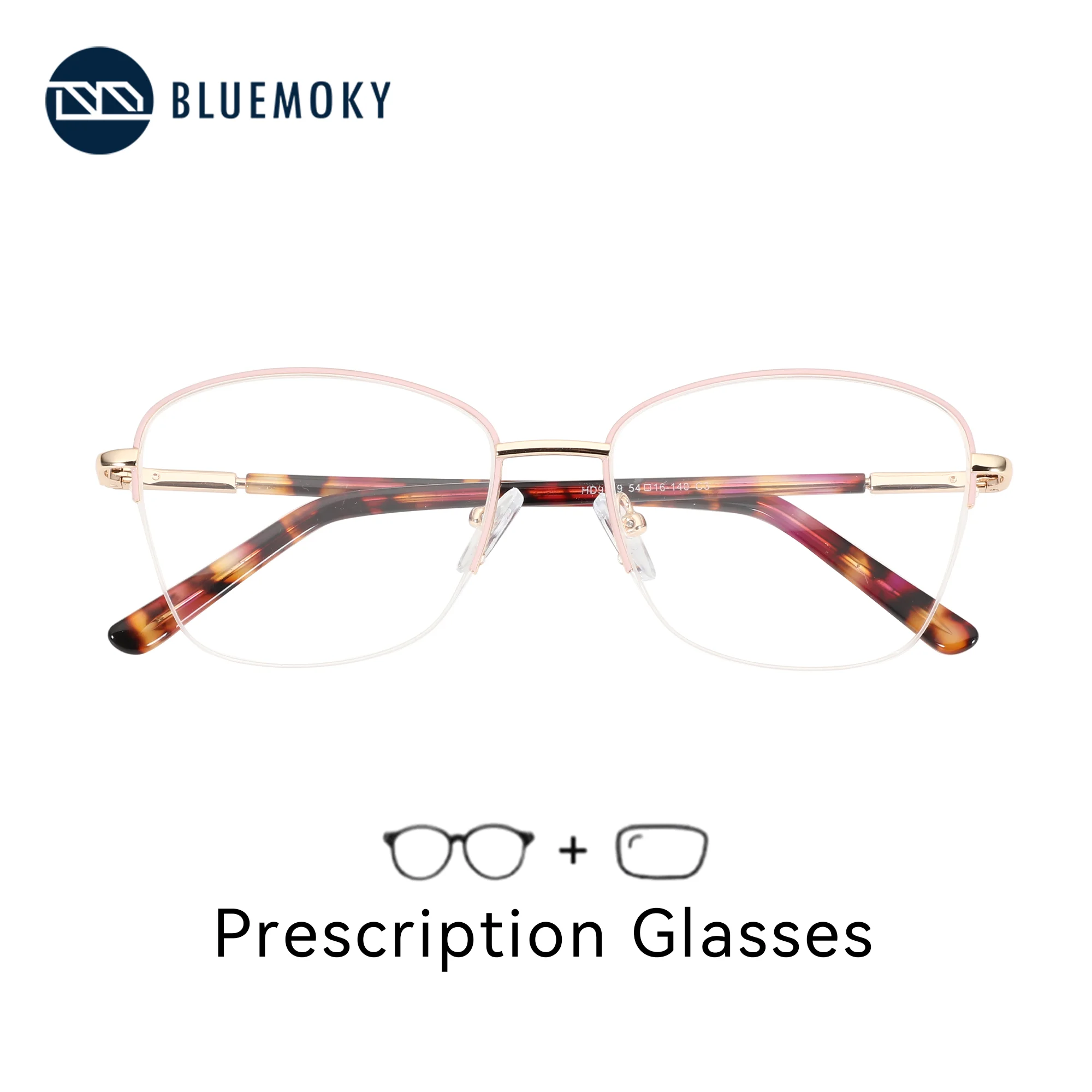 

BLUEMOKY L Size Womens Butterfly Graduated Photochromic Multifocal Glasses Fashion Meta Myopia Lenses Woman