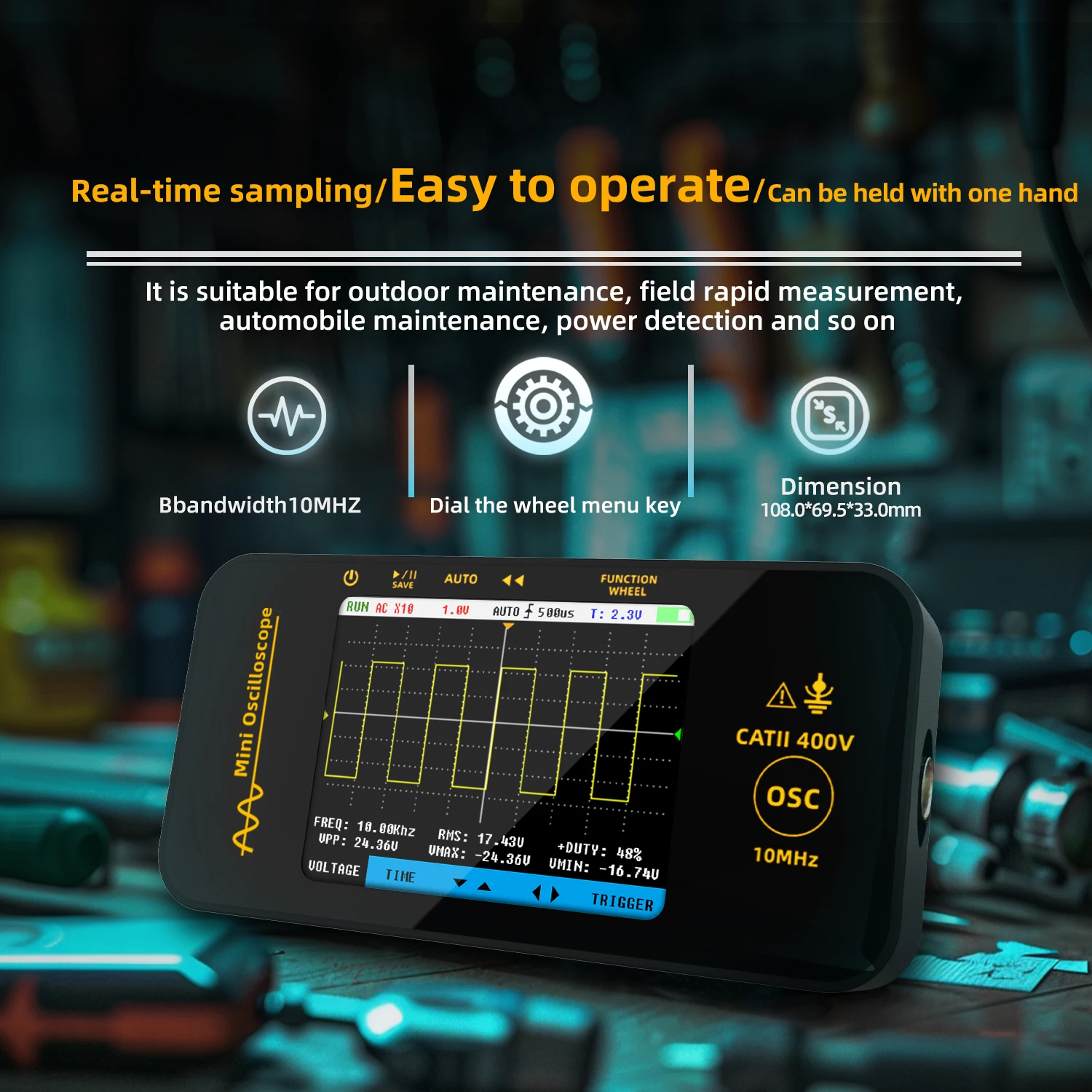 BSIDE OT3 يده ملتقط الذبذبات الرقمي 48 عينات عملاقة/ثانية معدل أخذ العينات 10 ميجا هرتز عرض النطاق الترددي التناظري دعم البرامج الثابتة ترقية تخزين الموجي #2