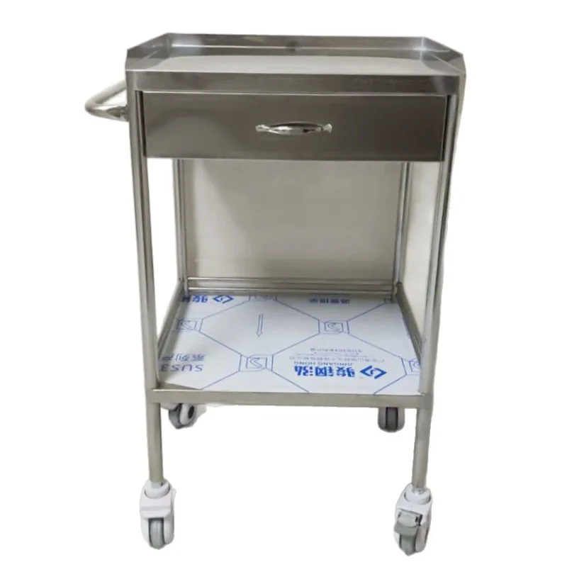 1 wheeled emergency small cart, durable stainless steel material, universal for medical cosmetic surgery