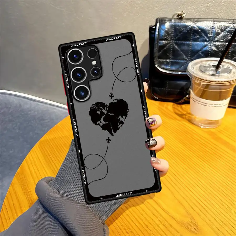 Custodia morbida per telefono per Samsung Galaxy S23 Ultra S21 FE S22 Plus S20 S8 Nota 20 10 S25 S9 S24 Aerei Mappa del mondo Viaggio