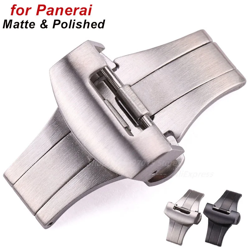 Fibbia a farfalla da 20mm 22mm per Panerai PAM 1950serie Chiusura pieghevole in acciaio inossidabile opaco e lucido Accessori per chiusura del cinturino