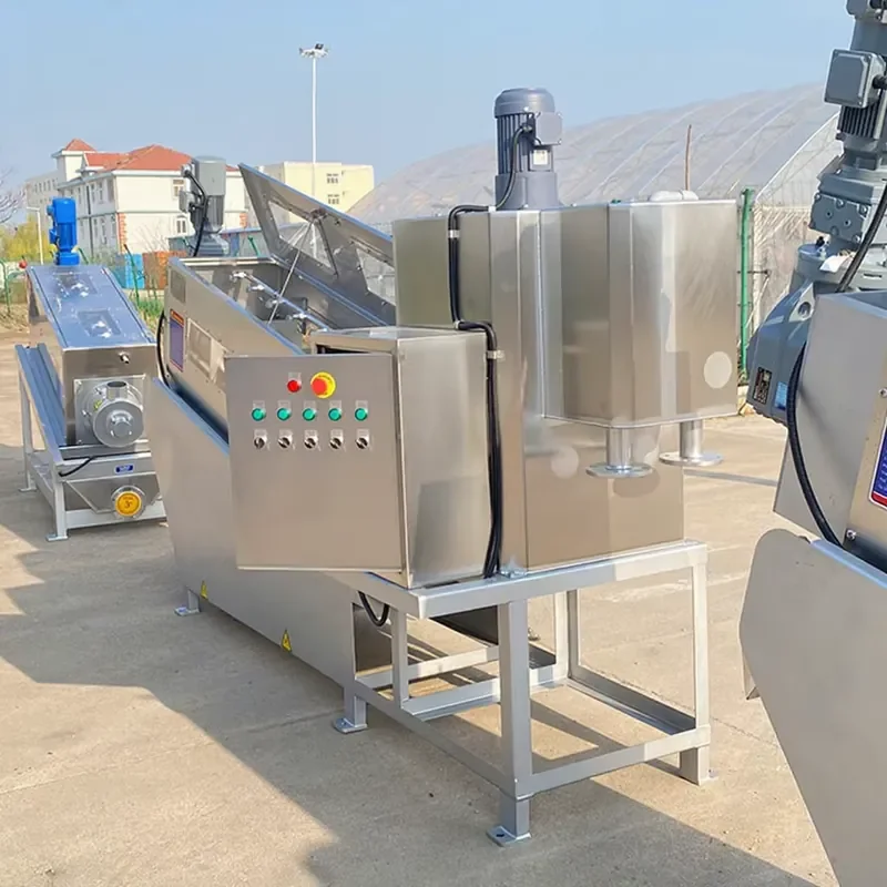 Solid Liquid Separation Equipment 220V Volute Screw Press Sludge Dewatering Machine with Motor As Core Component