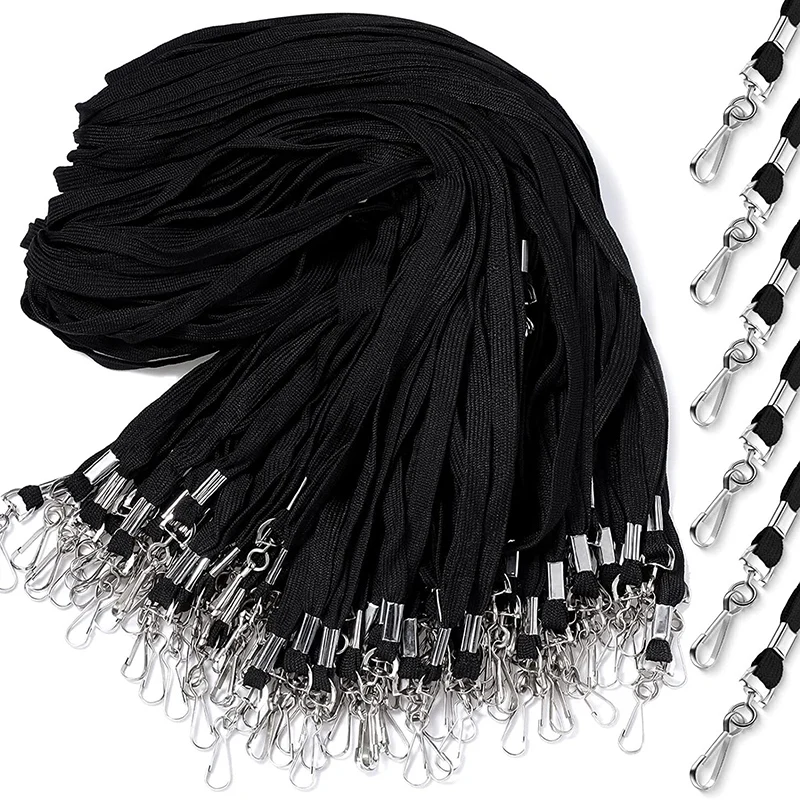 50 PCS Black Blue Red lanyards Safety Neck Rope For Card Holder Badge Keychain ID Card