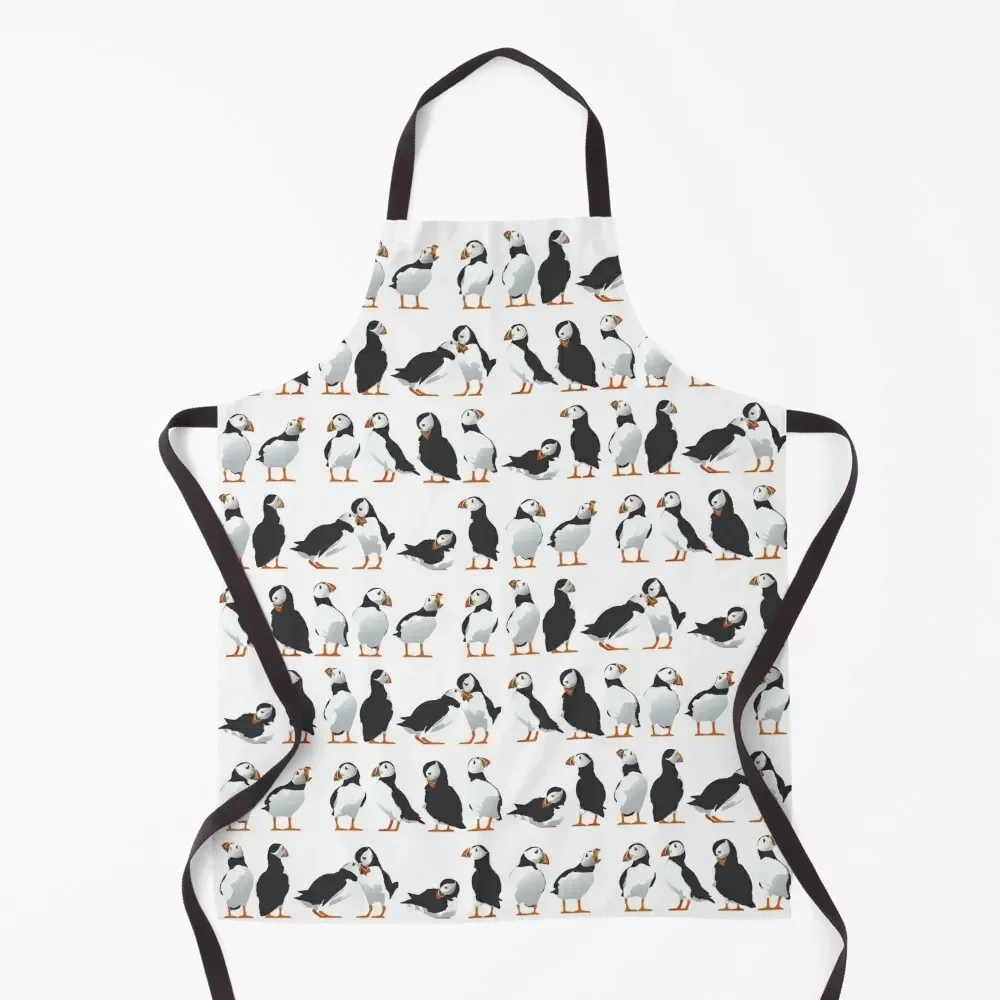 

Puffin friends Apron home women Smock for hairdressing Waterproof Kitchen Woman Trim Cloth Apron