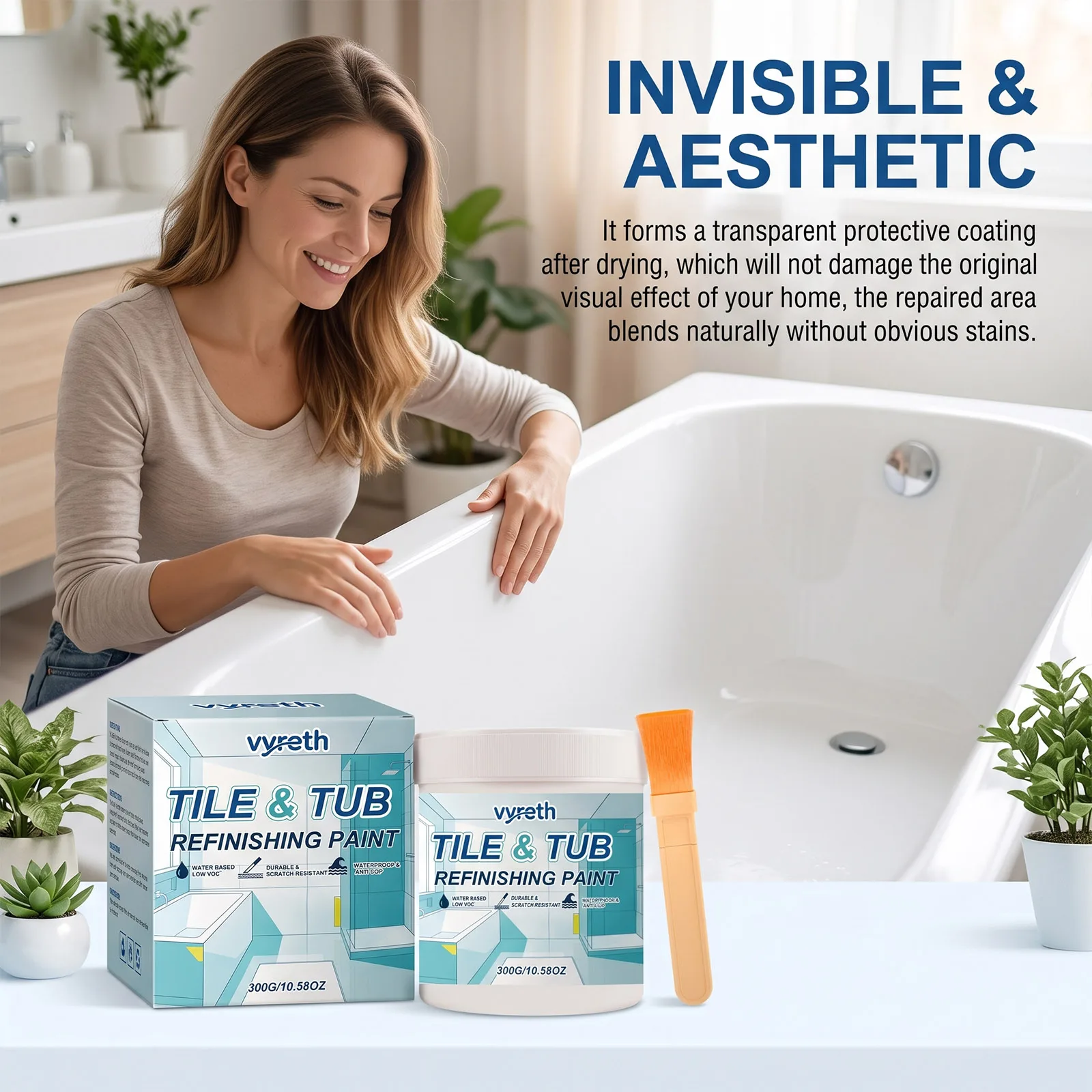 Tile Bathtub Paint Refinishing White Repair Waterproof Quick Dry Strong Adhesion Cover Crack Stain Bathroom Renovation Household