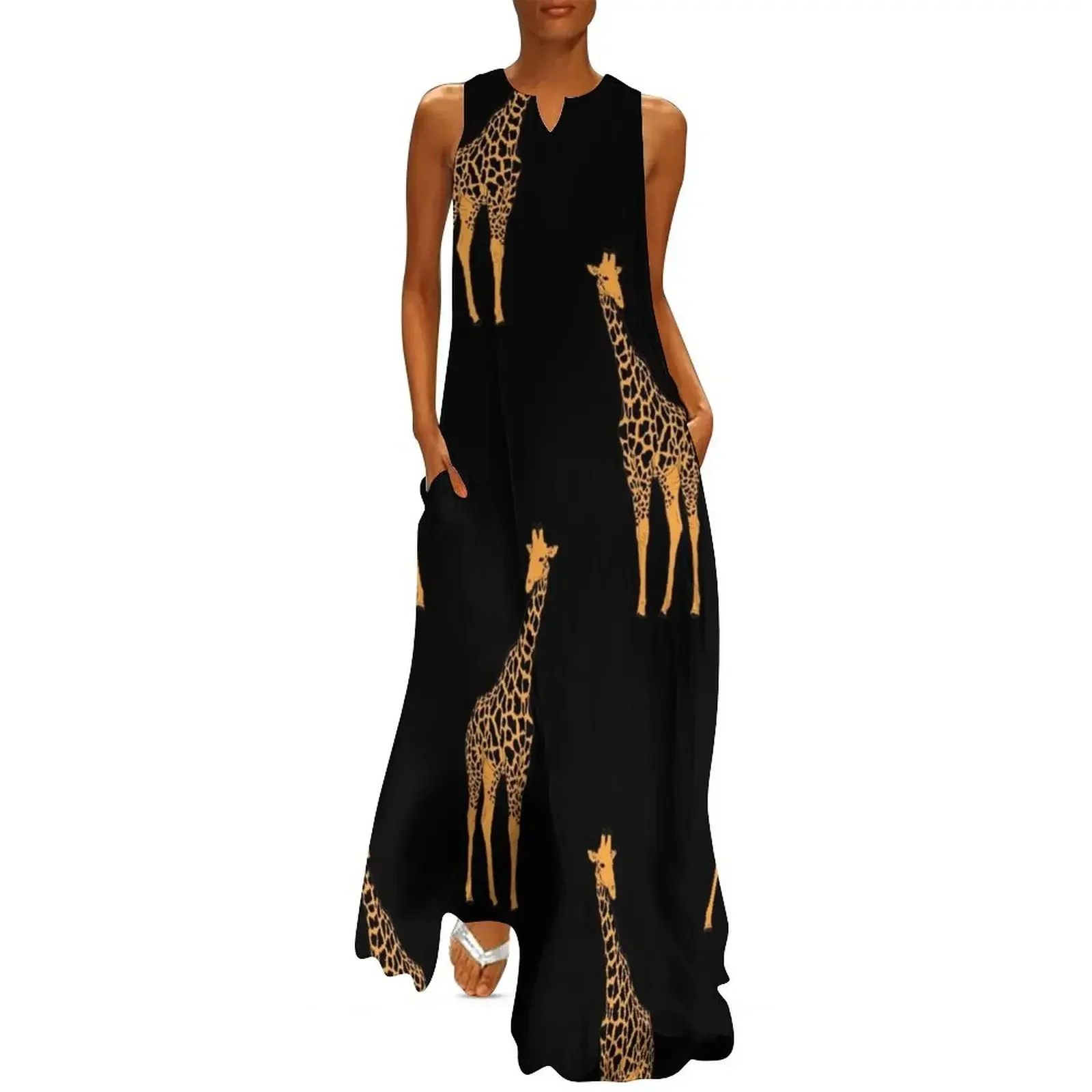 

Black Giraffes Long Dress women's clothing summer 2025 novelties long sleeve dresses summer clothes for women prom dress Dress