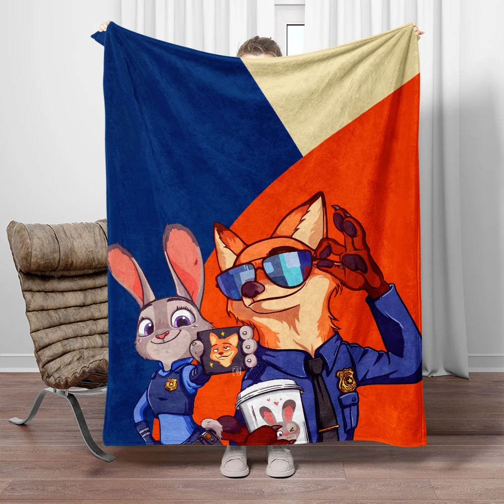 Cartoon Zootopia print Blanket.Seasonal Blankets.Used for Sofas,Beds,Living Rooms, Travel Picnics, Blankets, Gifts,Thin Blankets