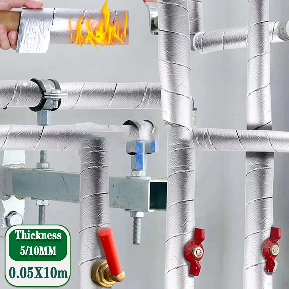 Pipe Freeze Protection Tape 5/10mm Thick Insulation with Aluminum Foil for Outdoor Winter Use Prevents Pipe Bursting