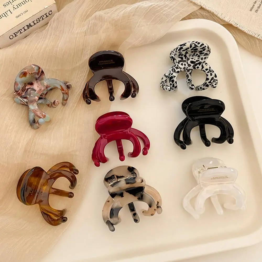Trendy French Hair Claw Clips Elegant Retro High Ponytail Holders Acetate Hair Accessories for Women Girls