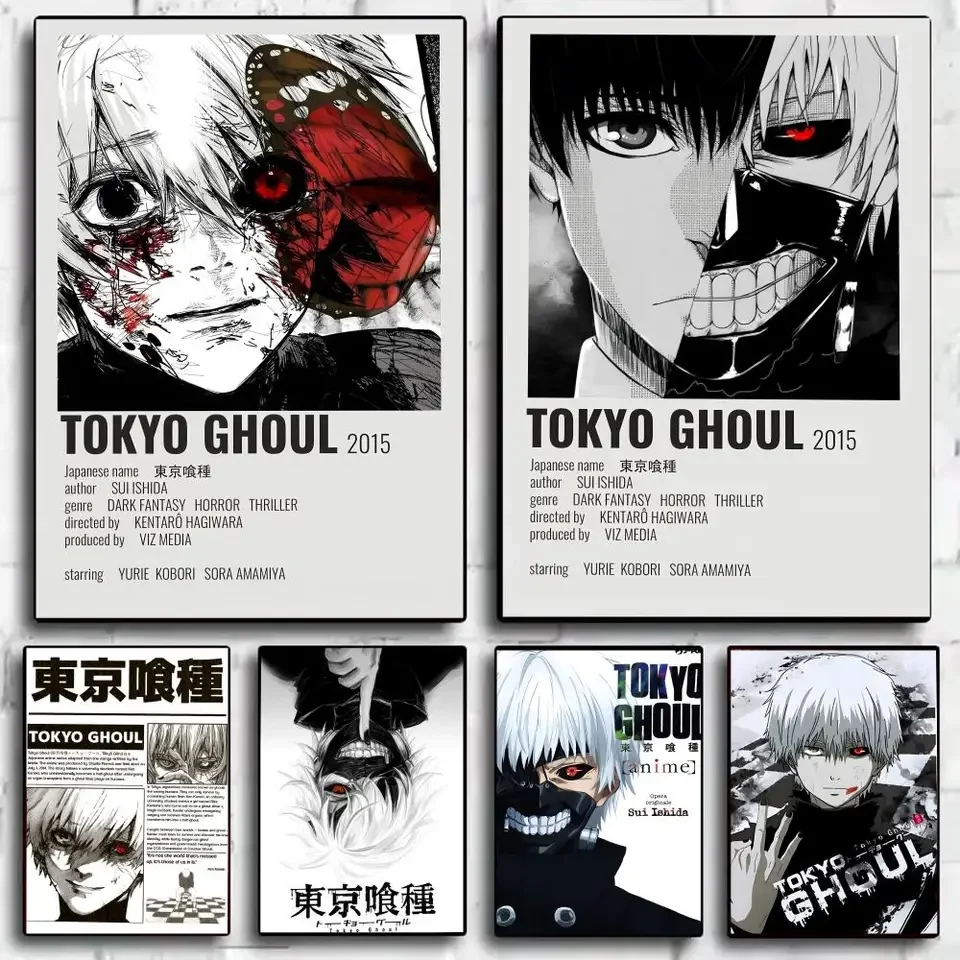 Modern HD Waterproof PP Poster Sticker Featuring Tokyo Ghoul Inspired Artwork Ideal for Living Room Hallway or Home Interior Wal