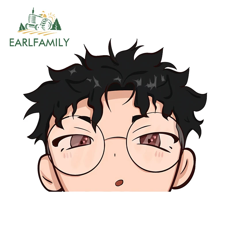 EARLFAMILY Hiyori Chan Danda Peeker Chibi Car Sticker Anime Boy Popular Car Interesting Stickers Decal Vinyl Decoration