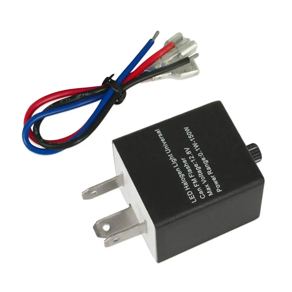 Black Motorcycle Universal 12v 24V 3-Pin Speed Adjustable LED Flasher Turn Light Electronic Relay