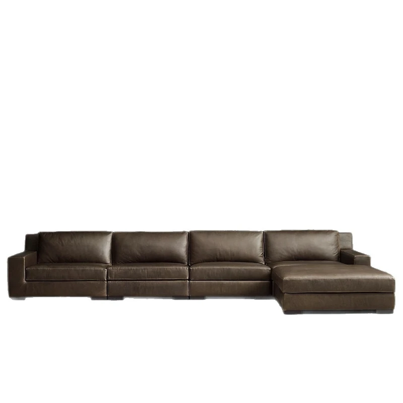 Comfortable large and small apartment cowhide sofa, simple and arbitrary combination sofa