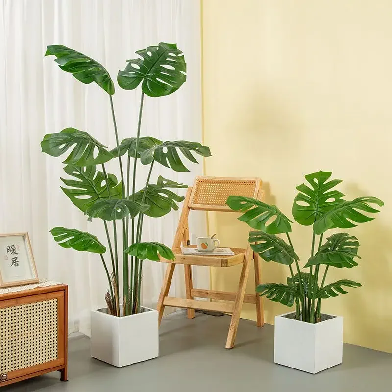 Nordic Style Simulated Green Plants Monsterback Potted Plants Ornaments Large Indoor Living Room Fake Plants Floor Decoration