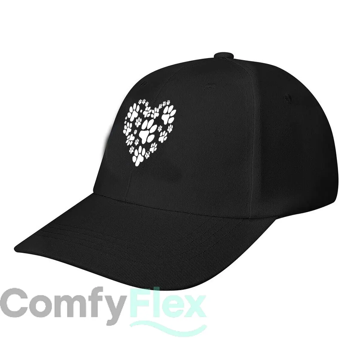 Cute Paw Print Heart Vinyl Decal For Pet Lovers Baseball Cap Fashion Men Sunhat Women's Outdoor Sports Snapback Cap