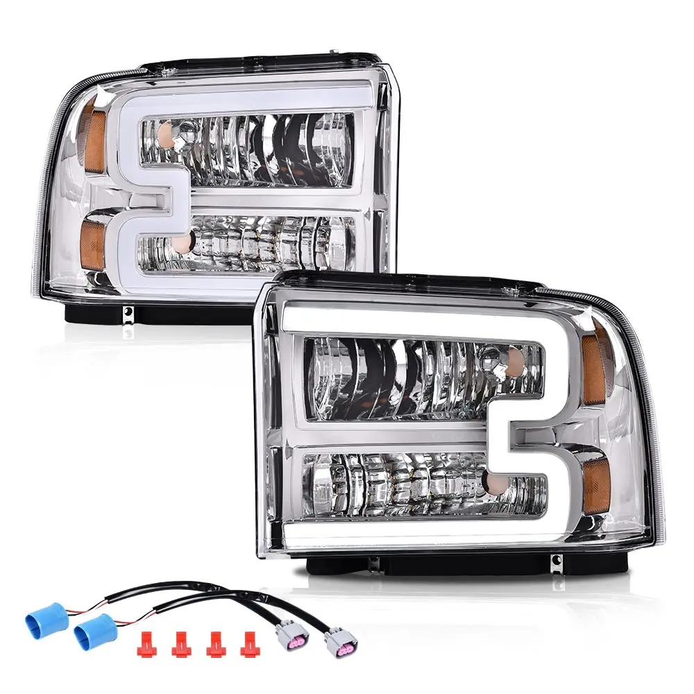 

Led Drl Headlight Assembly Fit for Ford F250 F350 F450 F550 Super Duty 05-07 / Fit Ford Excursion 05 Headlights