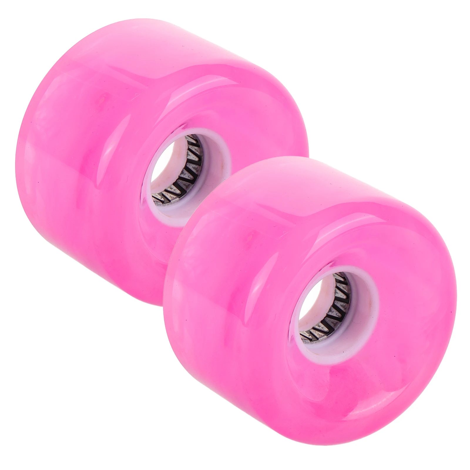 

2 Pcs Wheels Pink Transparent PU Skateboard Wheels Roller Replacement Wheel Replacement 90mm High Elasticity