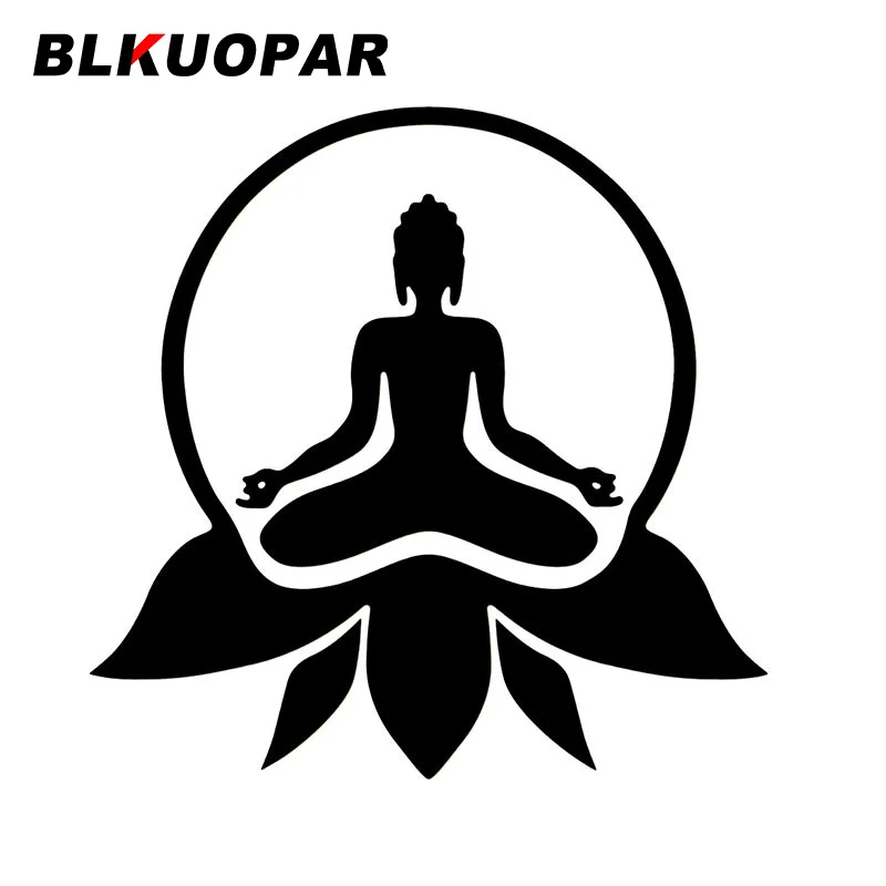 BLKUOPAR Buddhist Zen Car Sticker Personality Sunscreen Occlusion Scratch Vinyl Die Cut Decal Windshield Helmet Window Decor