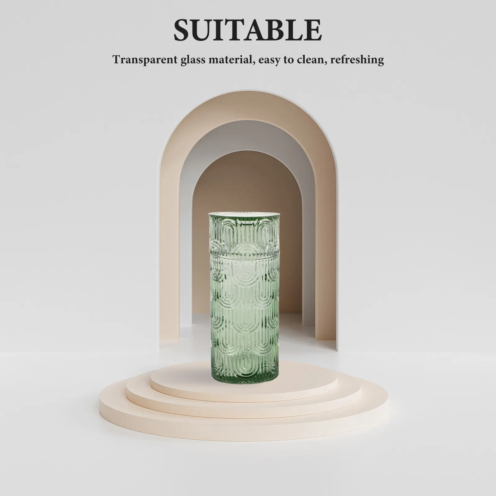 

Набор декоративных стеклянных графинов для воды с тиснением: кувшин для сока, стаканы, кувшин для холодных напитков, стеклянный графин для сока для прикроватной тумбочки