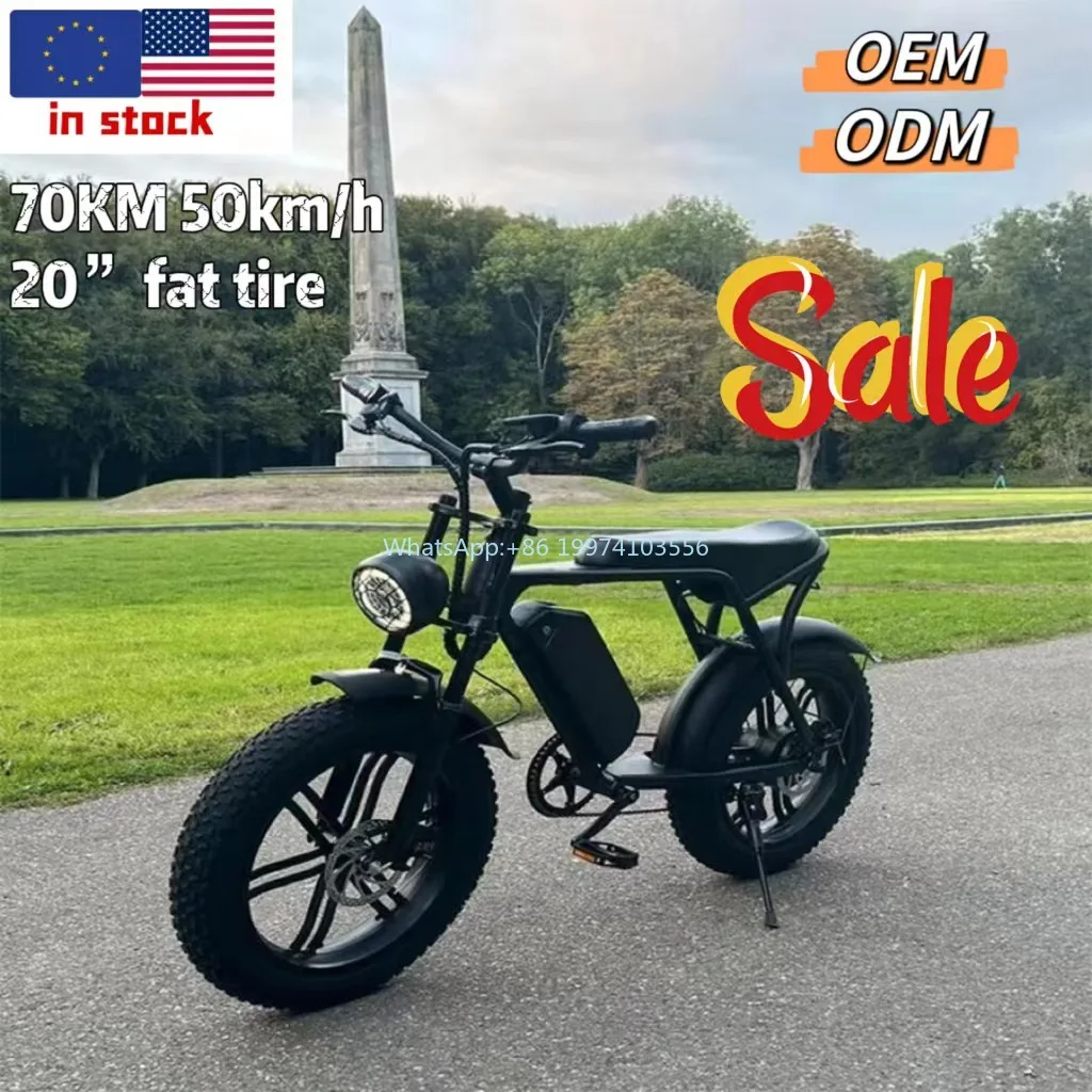 

V8 Electric fat tire bike 20inch fatbike 750/1000w fattire ebike stock in USA fat tire electric bike