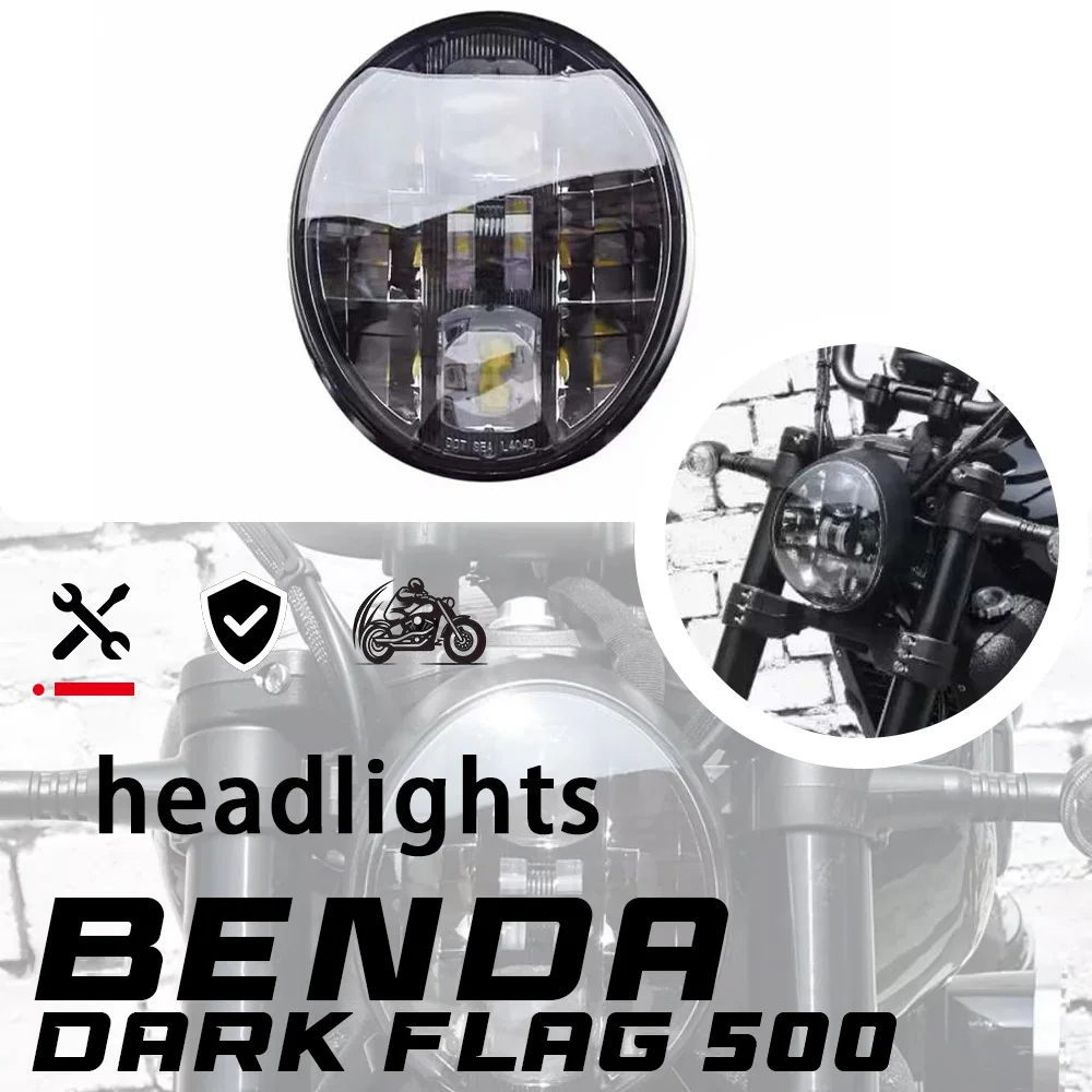 

For BENDA DARK FLAG 500 500dark flag headlight assembly retro LED headlight high beam