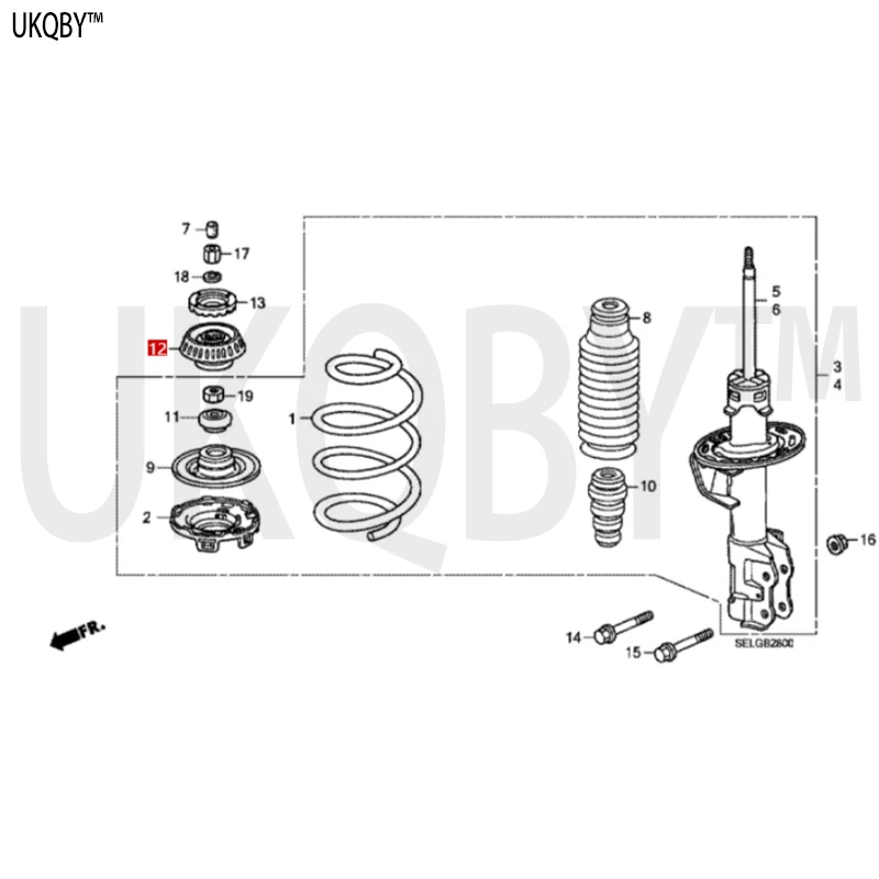 Front shock absorber top glue (right) 51920-SAA-015