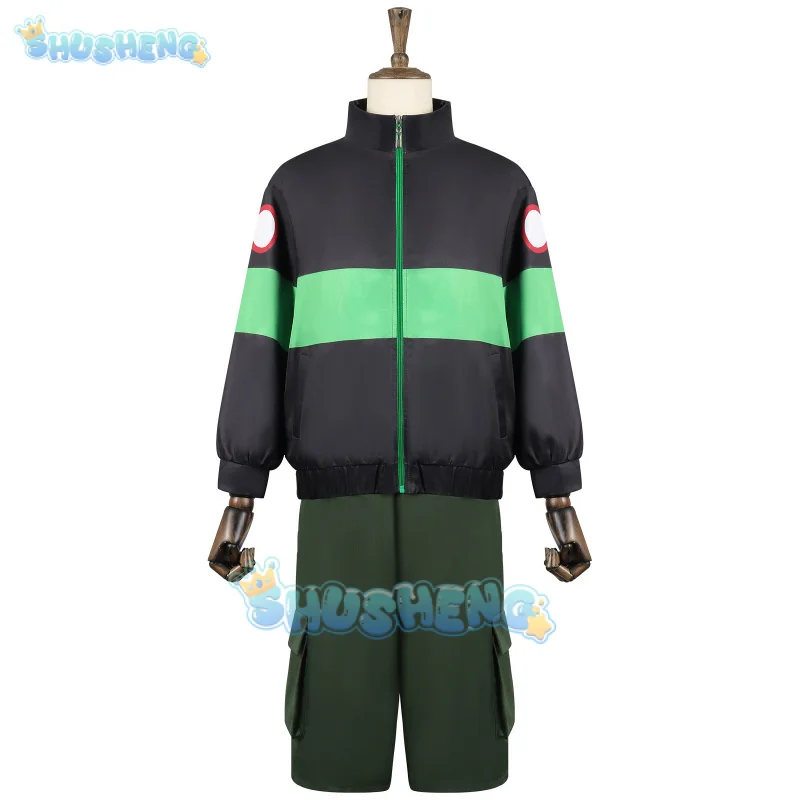 Anime sakamoto dias heisuke mashimo cosplay traje preto verde jaqueta calças festa de halloween para mulheres homens adereços carnaval