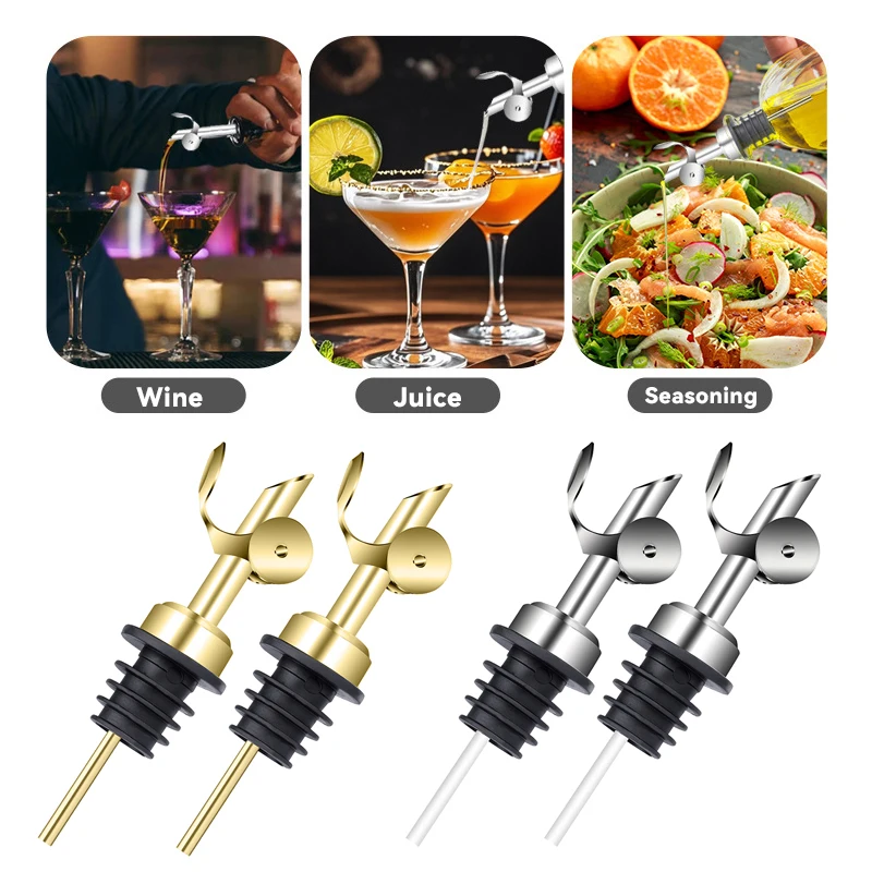 

New Oil Bottle Stopper Lock Plug Seal Leak-proof Food Grade Rubber Nozzle Sprayer Liquor Dispenser Wine Pourer Kitchen Bar Tools
