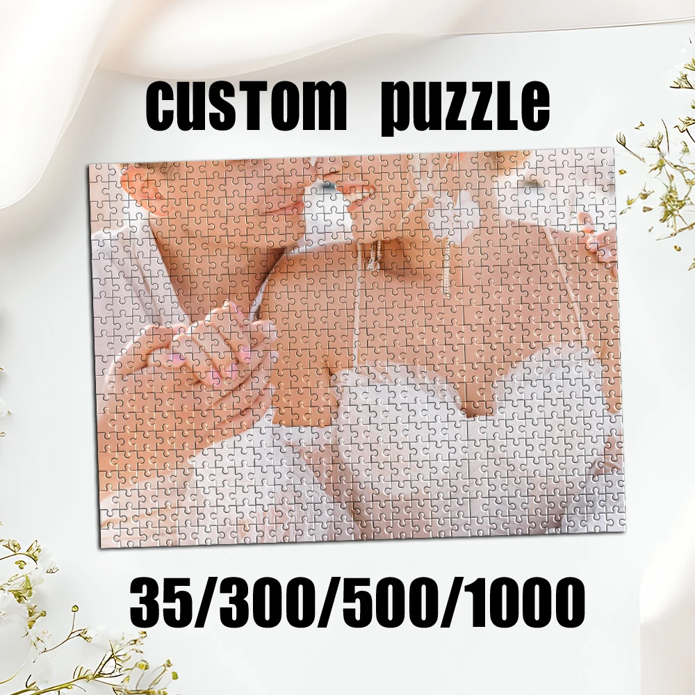 Personalisiertes individuelles Fotopuzzle, individuelles Hochzeitskleid, handgefertigtes Close-up-Themenpuzzle als Geschenk zum Geburtstag, zur Hochzeit, zum Valentinstag