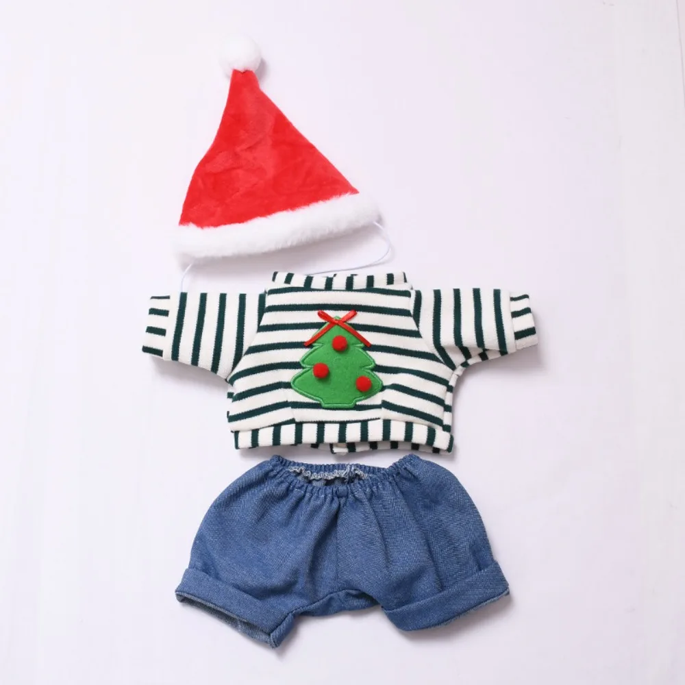For 38cm Labubu Doll Clothing Striped Christmas Tree Costume Dress Up Dolls Accessories Changing Dress Playing House Game Toys