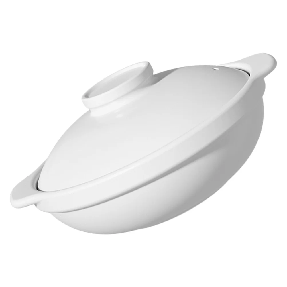 

Ceramic Pots for Cooking with Lid Home Casserole Cookware Stock Dish White Soup