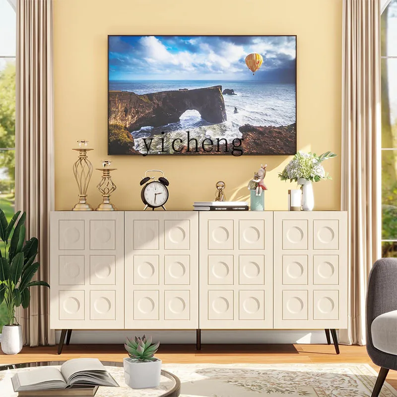 

ZK American light luxury solid wood porch cabinet, living room partition two-color dining side storage cabinet
