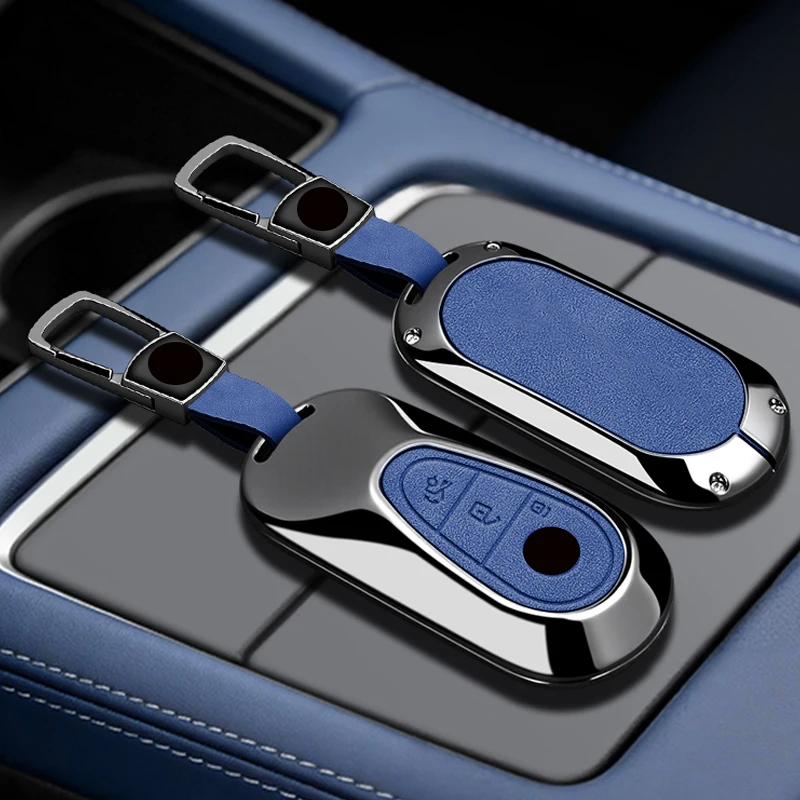 Suporte para Chave de Carro em Liga de Zinco e Couro para Mercedes-Benz C E S-Class GLC W206 W214 W223 E300 C260 C300 S450 S500 S400 S480