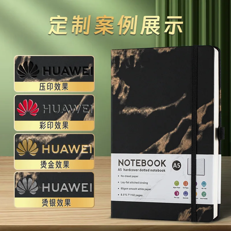 A5 Marbling Style Notebooks with Strap Vintage Color 96 Sheets of Inner Paper PU Leather Notebooks for Office