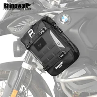 Bolsa de parachoques para motocicleta Rhinowalk, bolsa de barra de choque de Motor impermeable de 6L con tablero de soporte, bolsa lateral trasera, sistema Molle