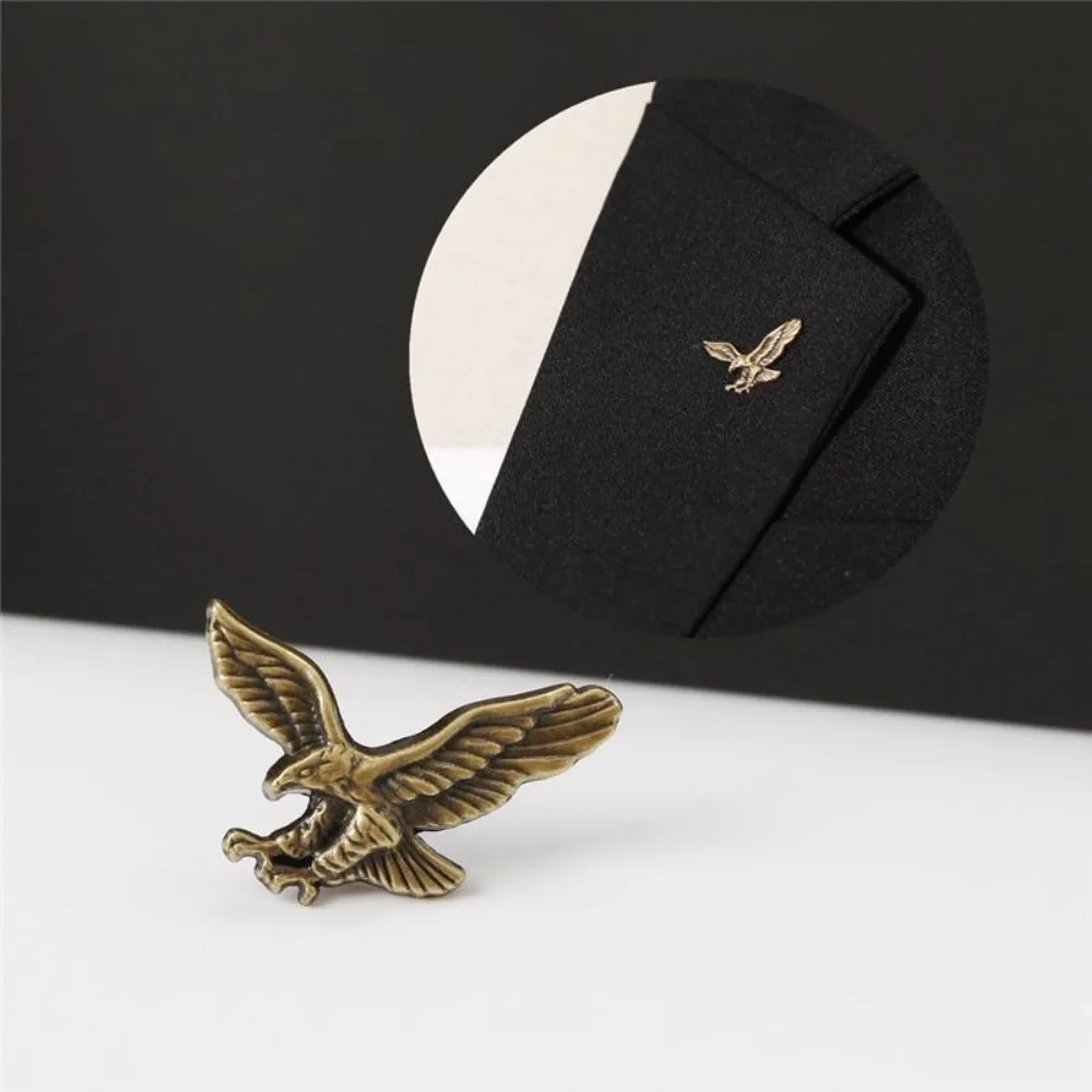 New Vintage Eagle Animal Brooches Exquisite Metal Material Golden Lapel Pin Jewelry for Men Clothing Suit Shirt Accessories Gift - view 3