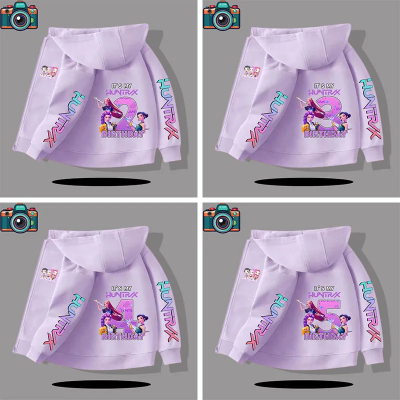 cartoon print children's hooded shirt 2-10 years old winter and autumn zipper-style coat boys' sports shirt girls' casual top