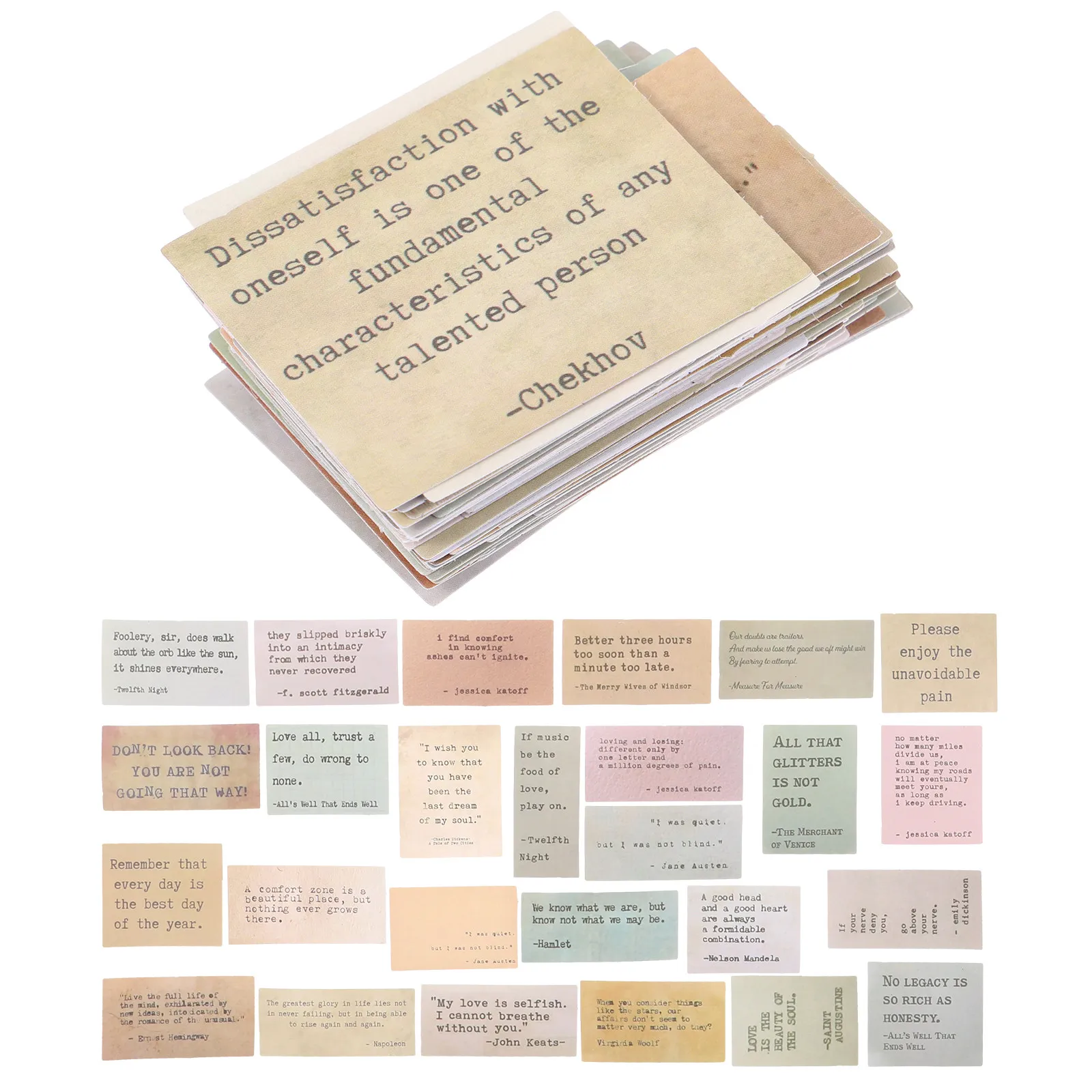 

60Pcs Inspirational Quote Stickers Vintage Motivational Words Scrapbooking DIY Scrapbook Supplies Journaling Stickers Planner