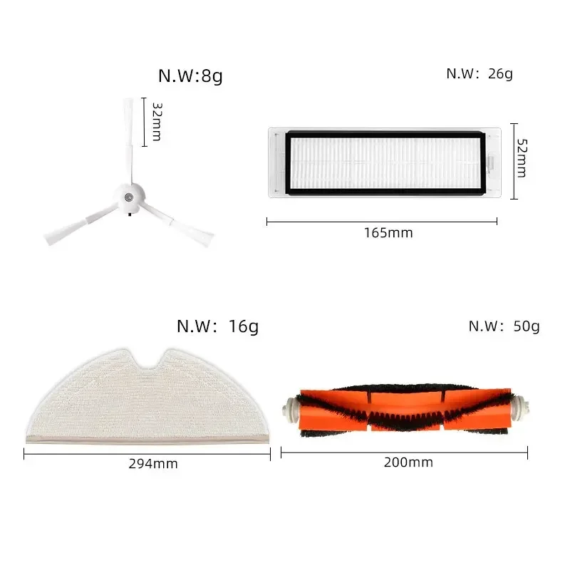 Main Side Brush Parts For Xiaomi Mi Robot Vacuum Cleaner 1 1S SDJQR01RR SDJQR02RR SDJQR03RR Roborock E2 E3 E4 E5 S4 S4 Max S5
