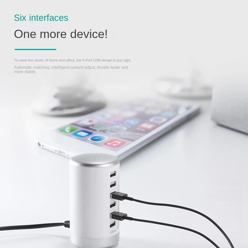 USB Multiport Charger Fast Charge Charger Charger Hub 6 Port Fast Charge Charger Charging Desktop Dock Charger US Plug